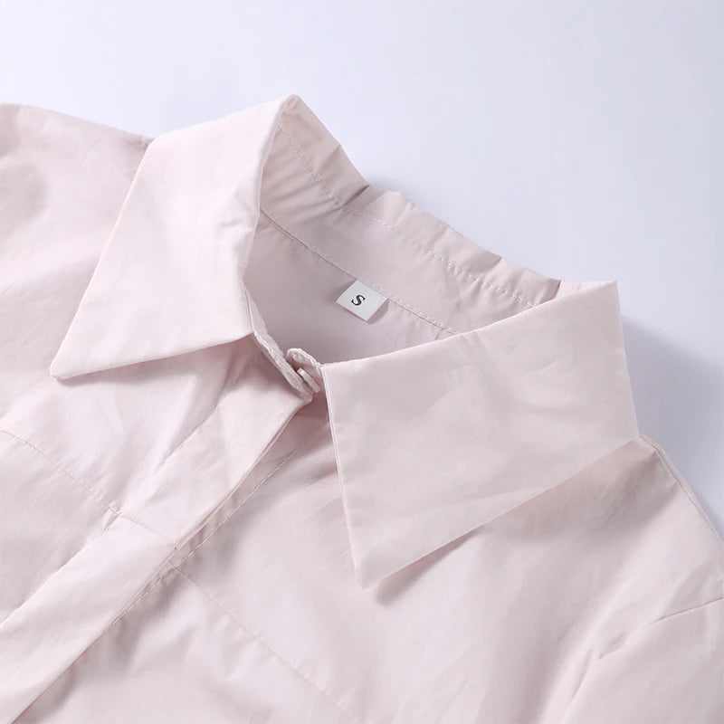 Elegant Single Breasted Khaki Long Dress Women Lapel Short Sleeve Pleat Slim Waist A-line Dresses 2025 Summer Autumn Lady Robes