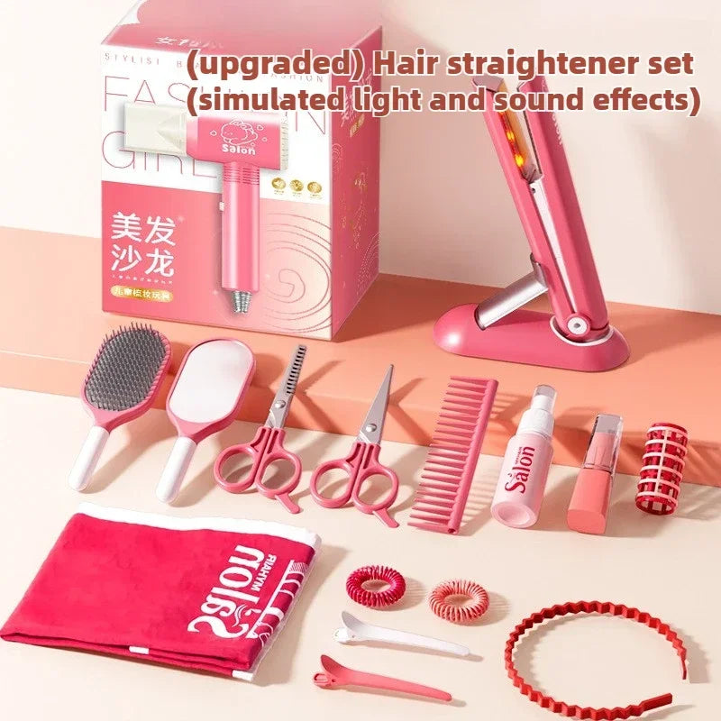 Make up Toys Simulation Haircut Kit Children's Hair Dryer Role Playing Game Educational Toys for Girls Pretend Play Kids Gifts