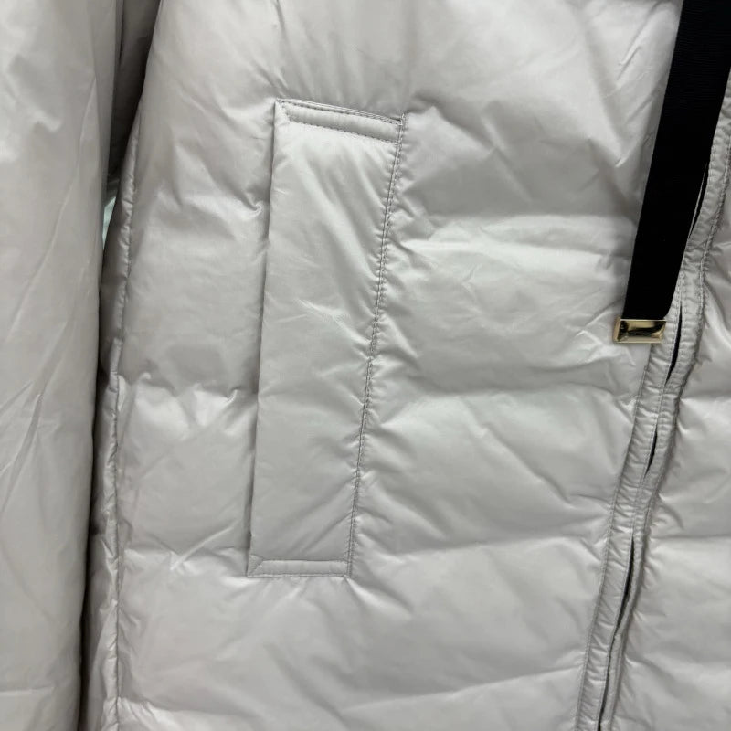 Schinteon Women's 90% White Duck down Jacket Casual Loose Oversize Autumn Winter Outwear with Hood Top Quality Coat 2025 New