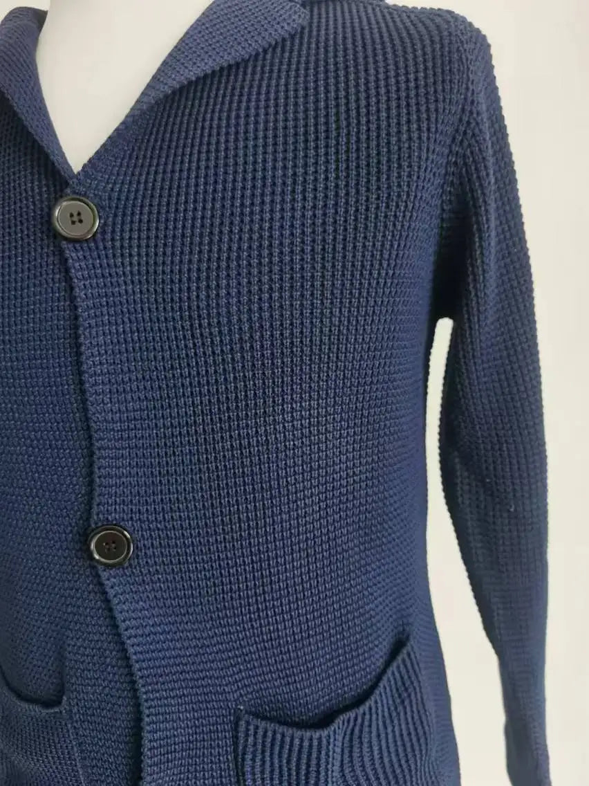 Sweaters Cardigan Men Coat Stand Collar Knitted Open Stitch Full Sleeve Splice Single Breasted Sweater Coats Autumn Winter