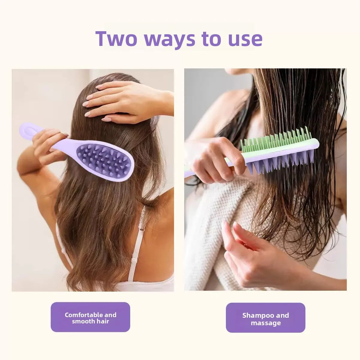 Hair Accessories 2-in-1  Massage Hair Brush, Detangling Comb for Scalp Care Comb for Double-sided Shampoo and Brush Hair Stuff