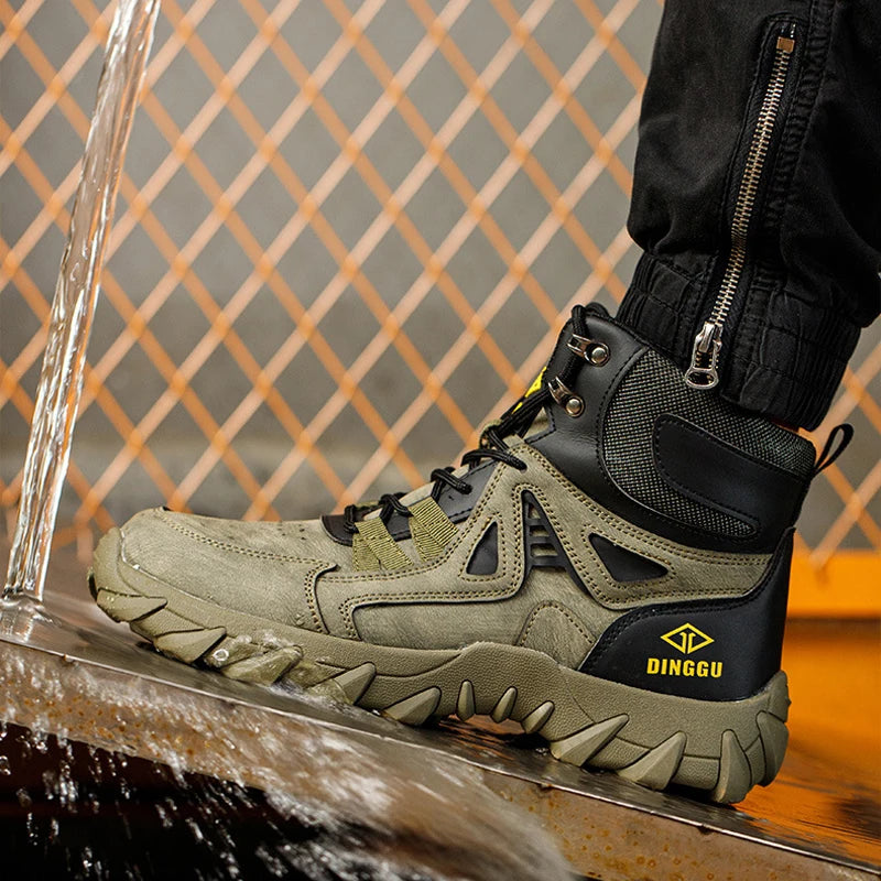 Outdoors Indestructible Shoes Work Boots Steel Toe shoes Men Safety boots Anti-smash Anti puncture Industrial Shoes Non-slip