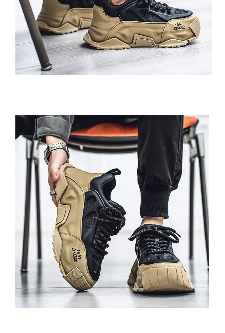 Loafers Men's sneakers Male sneakers Casual Shoes for men Sports and leisure Thick bottom Non-Slip Wear-resistant Work wear