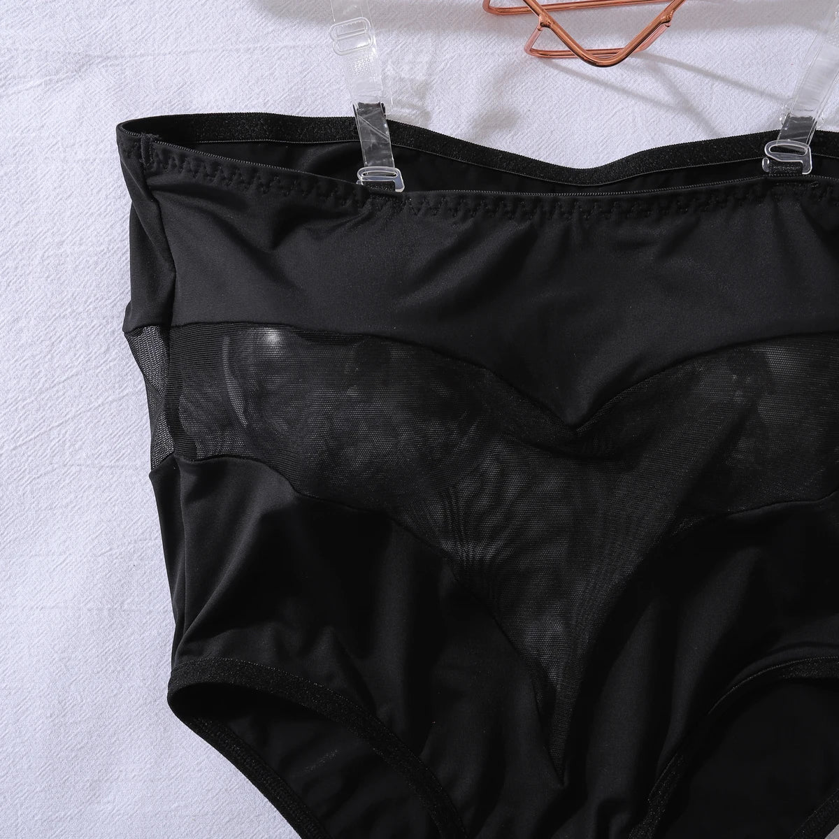 European and American 2025 new perspective slim fit patchwork mesh sexy half skirt jumpsuit two-piece set