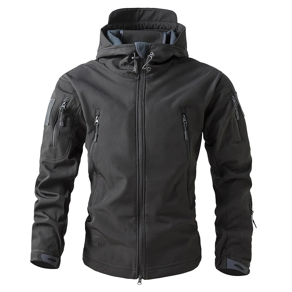 Men's Sharkskin Softshell Jacket Tactical Windproof Waterproof Jacket Men's Hooded CoatMen's Sports Waterproof Jacket 모터사이클 재킷