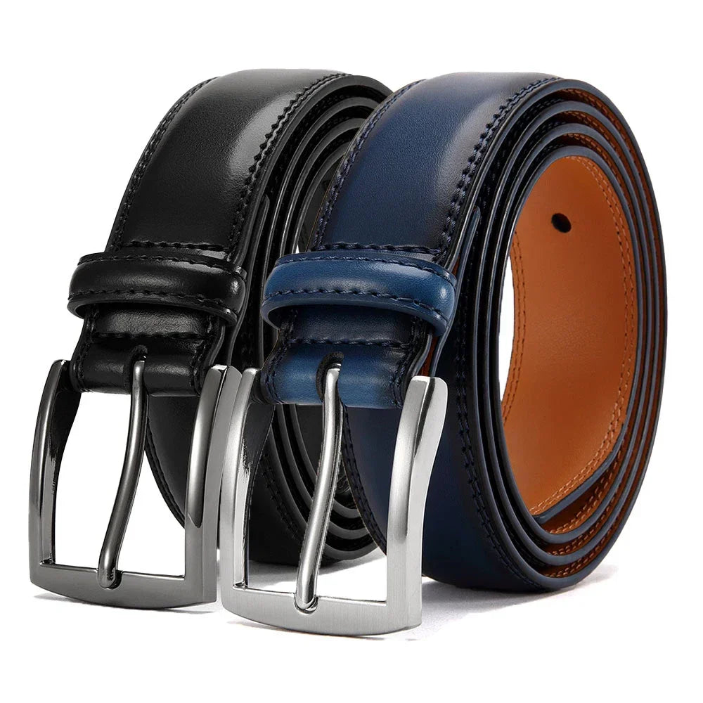 Men's Leather Belt Needle Buckle Belt Trendy New Casual Genuine Leather LONG Large Belts Cowhide Men's Belt Plus Size Men Belts
