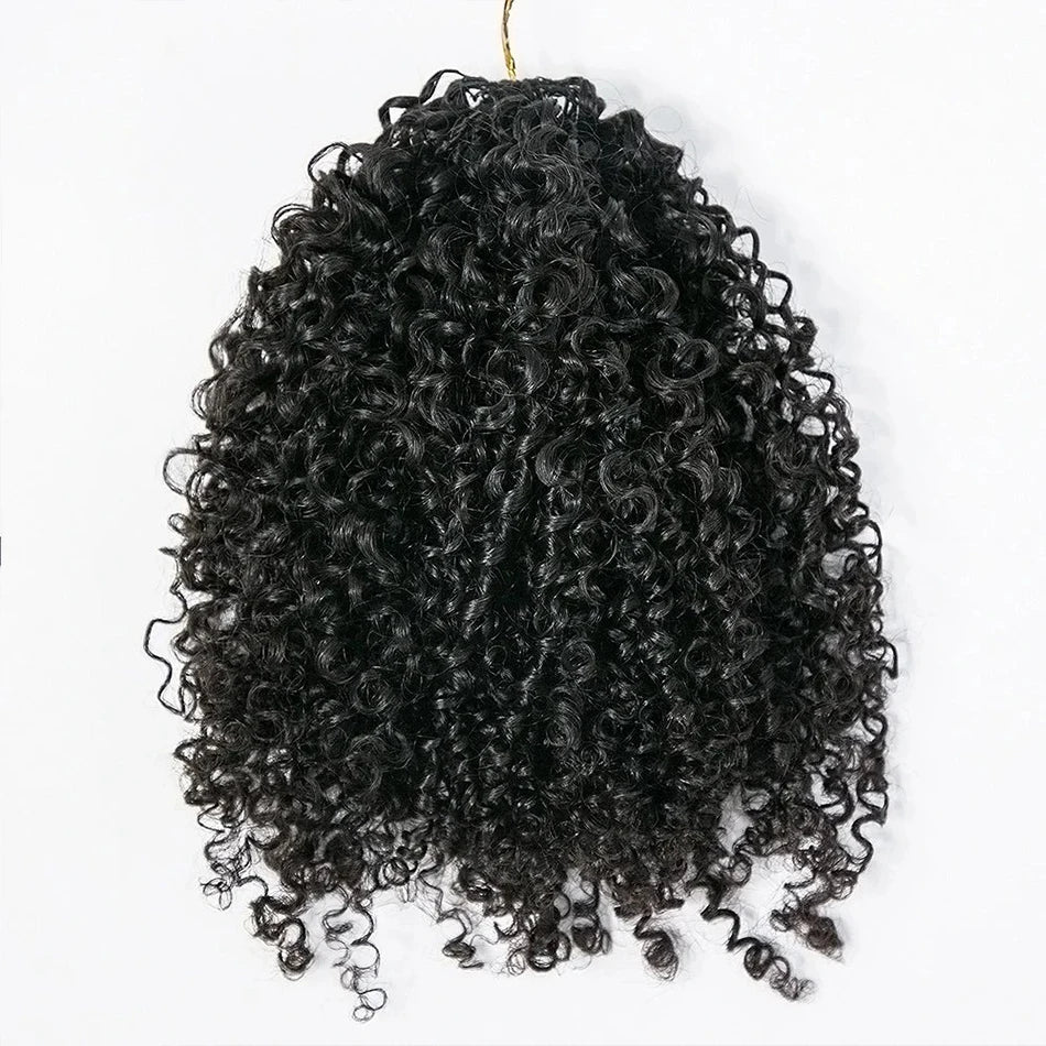 Crochet Human Hair Afro Kinky Curly Extensions Pre Separated Knotless Feather Lightweight Hair Crochet Bundles For Boho Braids