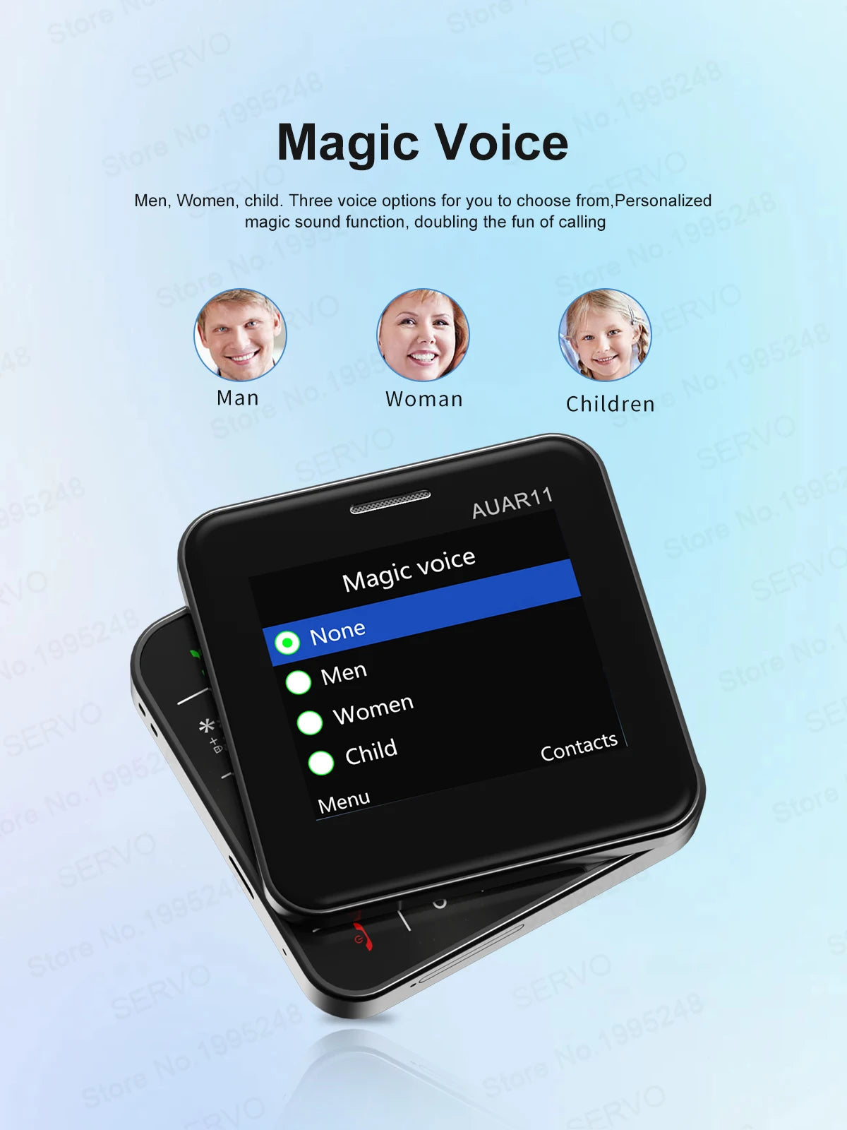 SERVO AUAR11 Rotating Mobile Phone 2 SIM Stadby Torch Speed Dial Magic Voice FM Radio 2G GSM 2.4" Slide Screen Small Cellphones