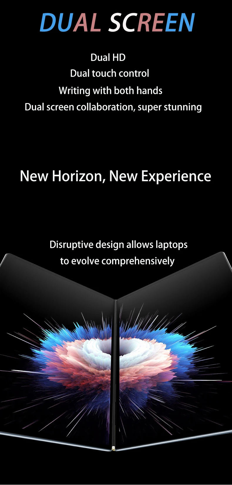 2025 New Mini Dual Screen Laptop 13.5+13.5-inch N100 Dual Touch Screen 180 ° Flipped Office Leisure Entertainment 2-in-1 Notbook