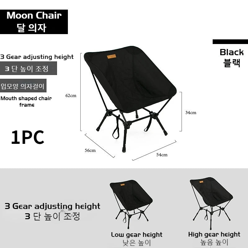 Mountainhiker Outdoor Camping Ultralight Travel Hiking Picnic Folding Storage Chairs Beach Fishing Detachable Moon Chair 1.2KG