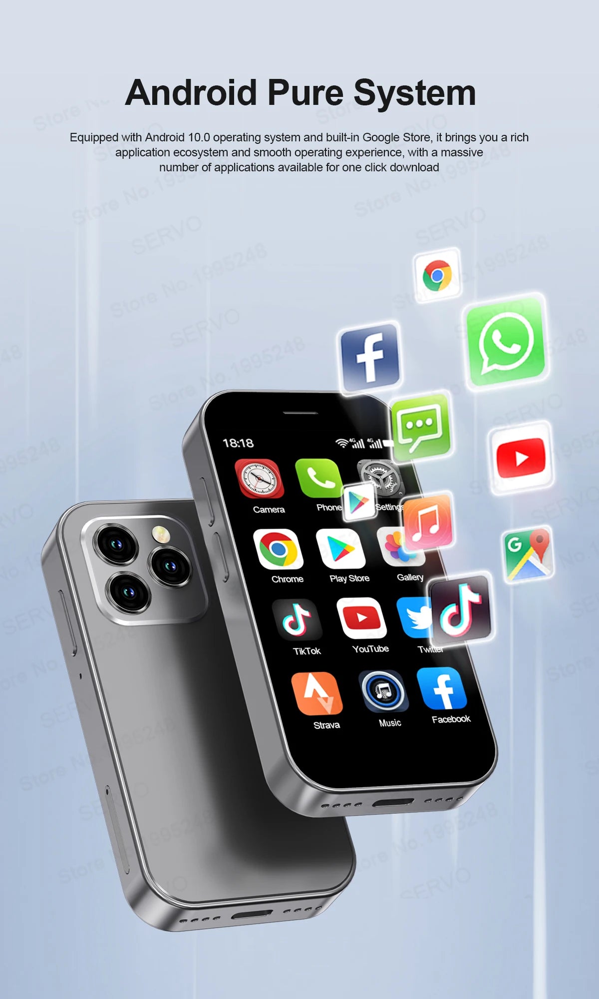 2025 HOT SALE SERVO KING8000 4G Mini Smartphone Android Global GPS 3.0" Display 5MP+2MP WIFI 2000mAh Battery Small Mobile Phones