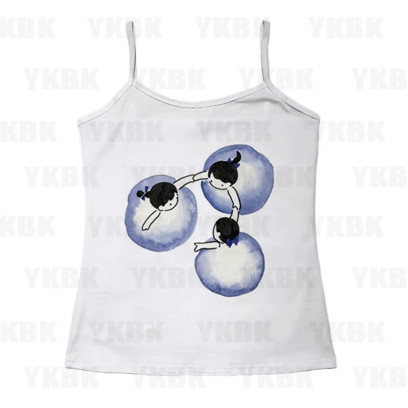 Woman Clothes for Women Trashy Y2k 2000s Tops With Suspenders Female Clothing Crop Top Sexys Summer Women's Cropped Emo Corset