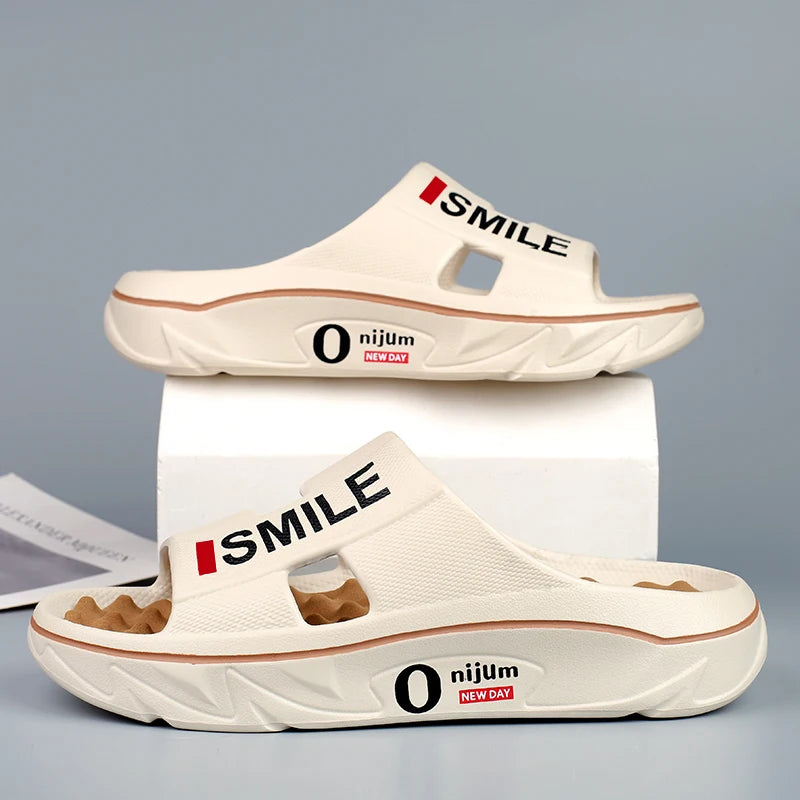 Summer New Men's Massage Slippers Indoor Outdoor Sandals Beach Men Casual Shoes Soft Slides Flip-flops Men Women Home Slippers