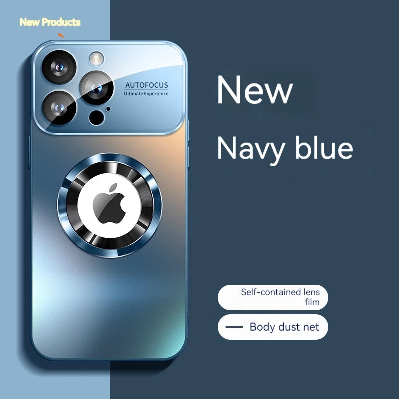 Fashionable Large Window Magnetic Phone Case,For iPhone 16 15 14 13 Pro Max, With Lens Protector,Magsafe Wireless Charging Case