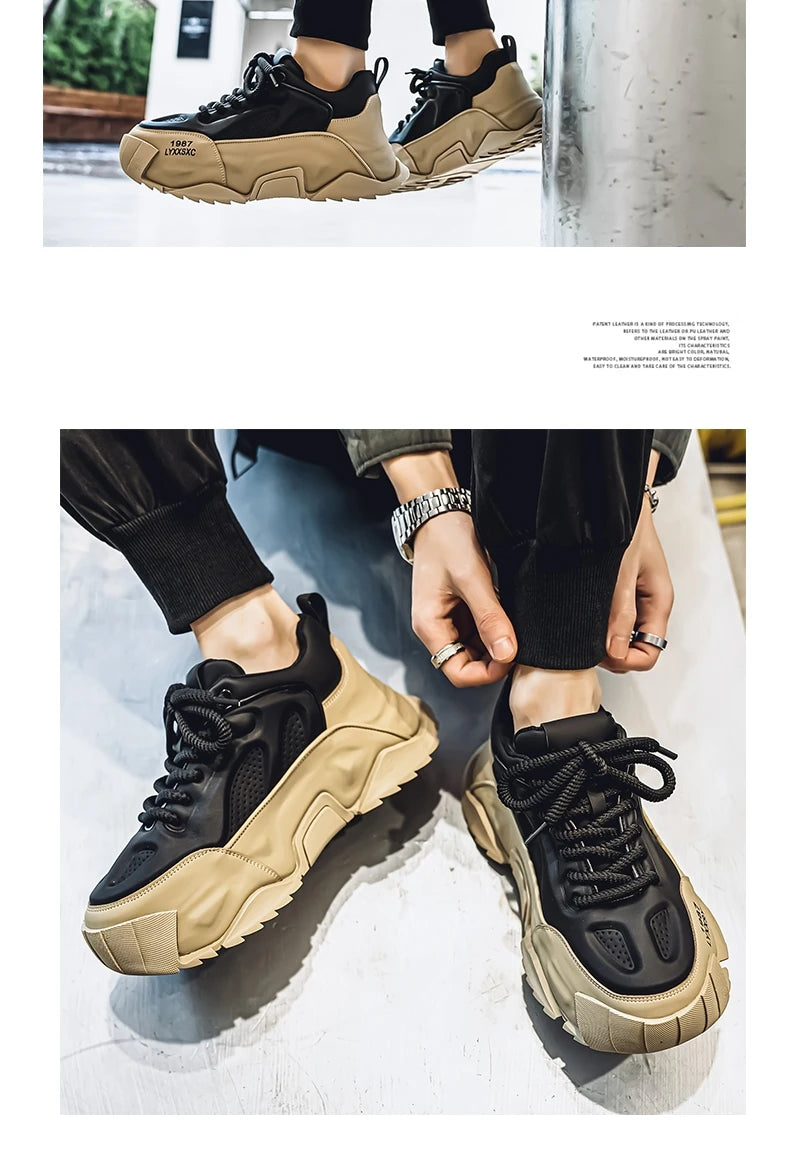 Loafers Men's sneakers Male sneakers Casual Shoes for men Sports and leisure Thick bottom Non-Slip Wear-resistant Work wear