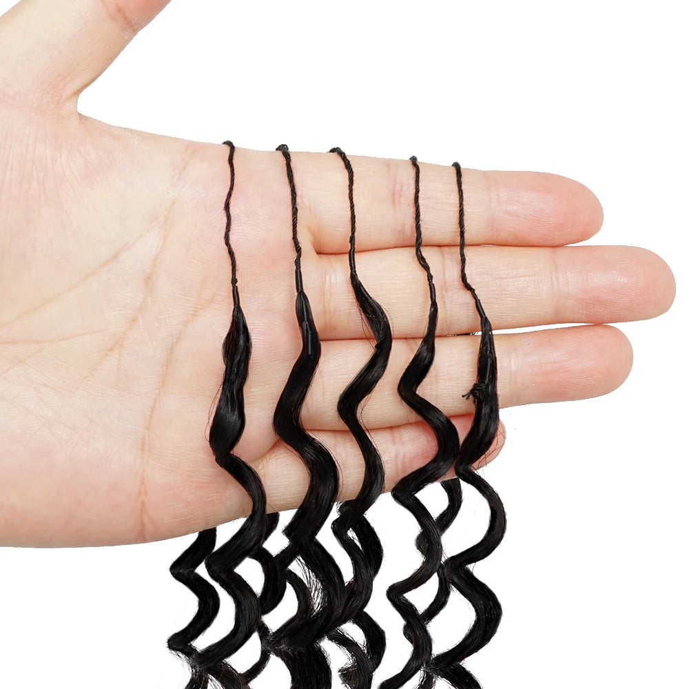 Pre-divided Bulk Hair for Braiding Deep Curly Human Hair Knotless Crochet Braids 100gram/lot Boho Braids Invisible with String