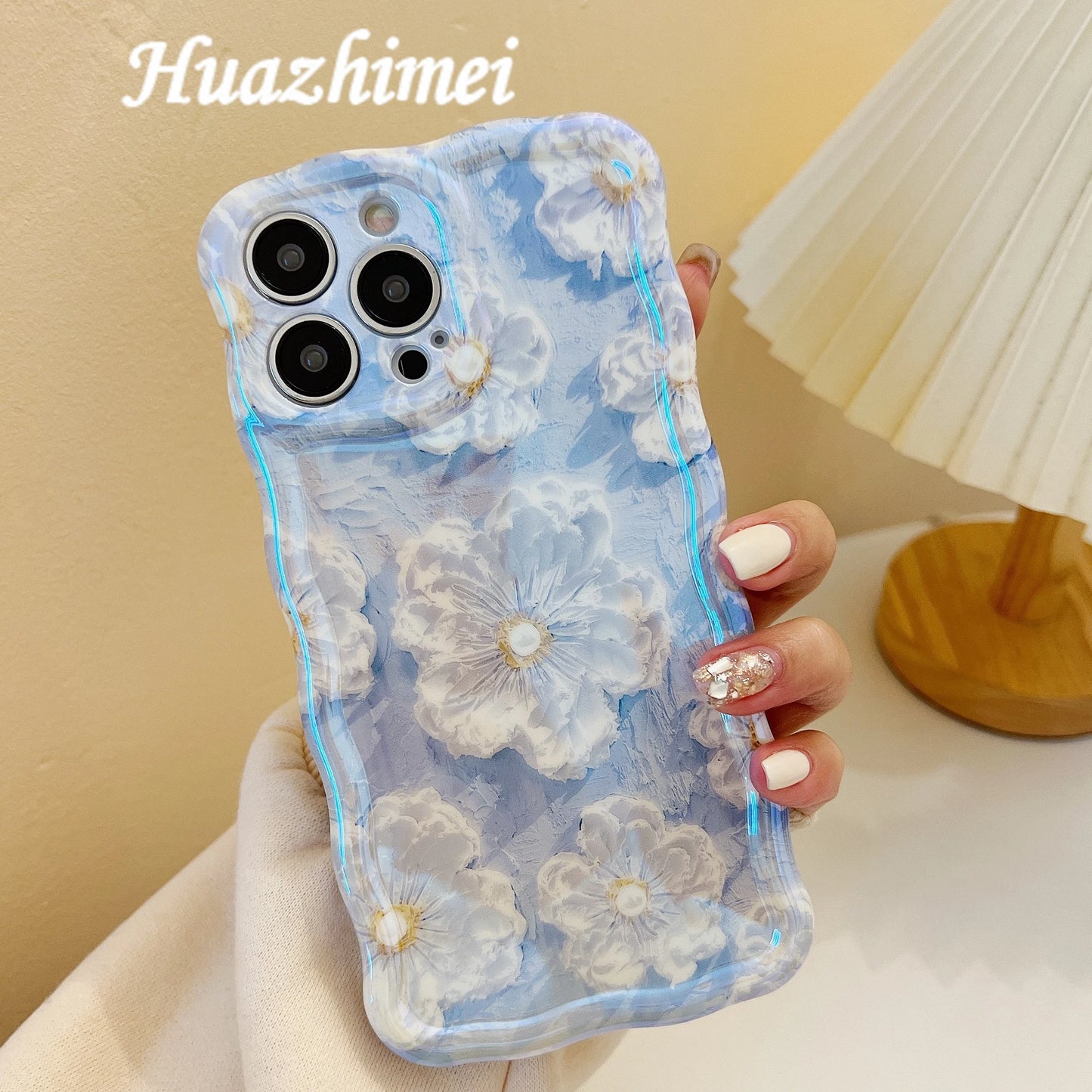 Luxury Laser Flowers Glitter iPhone Case For iPhone 11 12 13 15 16 17 Pro Max Air Plus Fashion Silicone Shockproof Bumper Cover