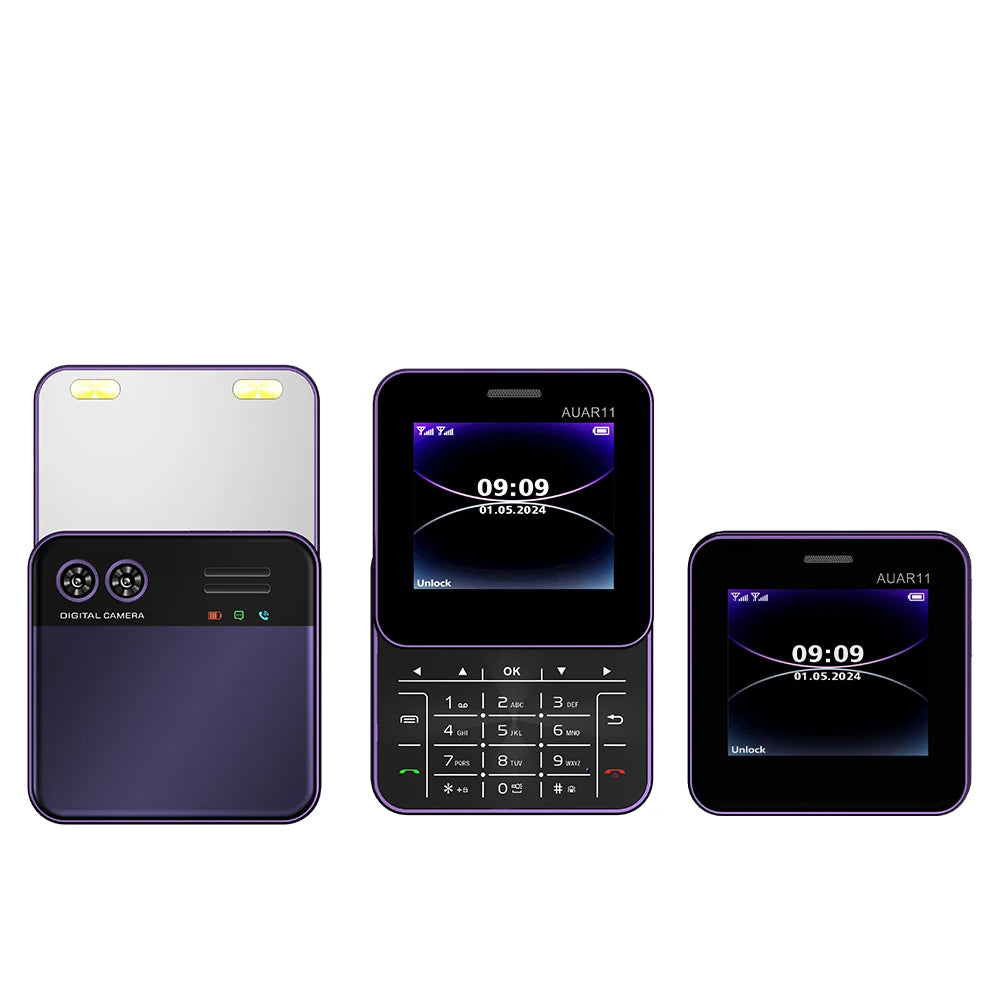 SERVO AUAR11 Rotating Mobile Phone 2 SIM Stadby Torch Speed Dial Magic Voice FM Radio 2G GSM 2.4" Slide Screen Small Cellphones