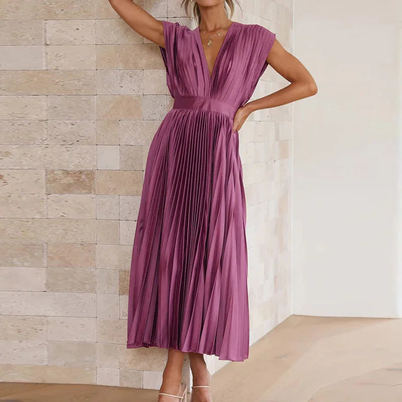 Maxi Dress Women Elegant Sexy Loungewear New Deep V-Neck Lace-Up Party Dress Summer Sleeveless Holiday Ladies Dress Dropshipping