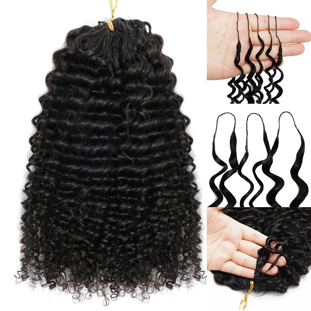 Pre-divided Bulk Hair for Braiding Deep Curly Human Hair Knotless Crochet Braids 100gram/lot Boho Braids Invisible with String