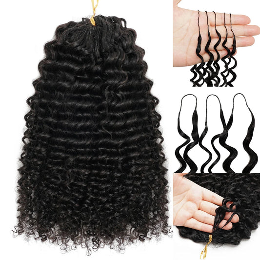 Pre-divided Bulk Hair for Braiding Deep Curly Human Hair Knotless Crochet Braids 100gram/lot Boho Braids Invisible with String