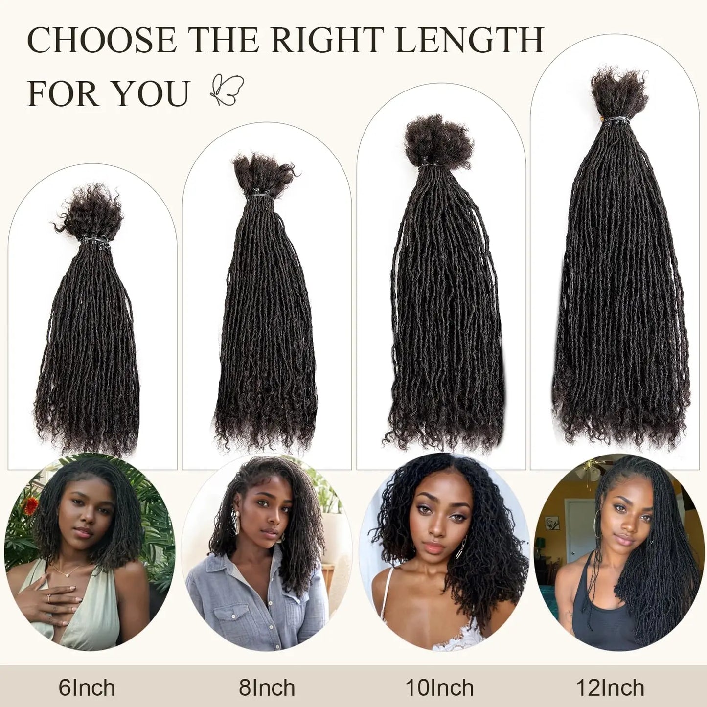 2mm Handmade Interlocking Sisterlocks 100% Real Human Hair Permanent Micro Locs Extensions Natural Looking Soft Dreadlock