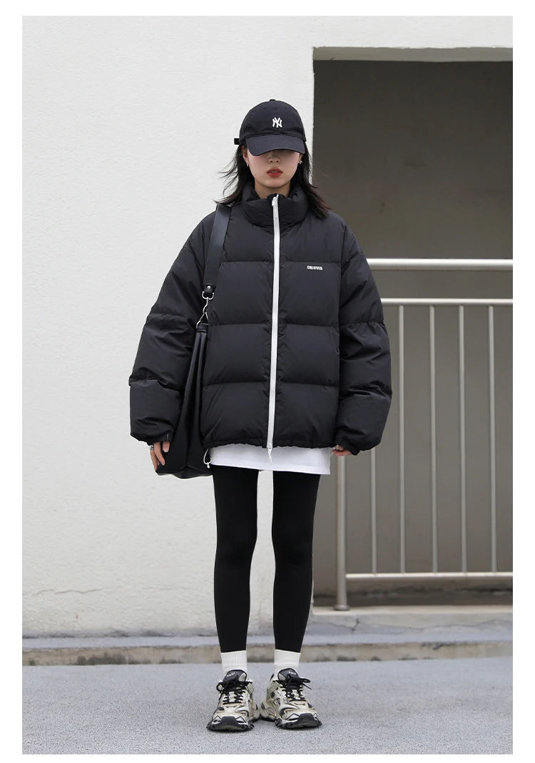 CHIC VEN Women Down Coats Streetwear Solid 90 White Duck Down Stand Collar Female Down Jacket Warm Ladies Overcoat Winter 2024