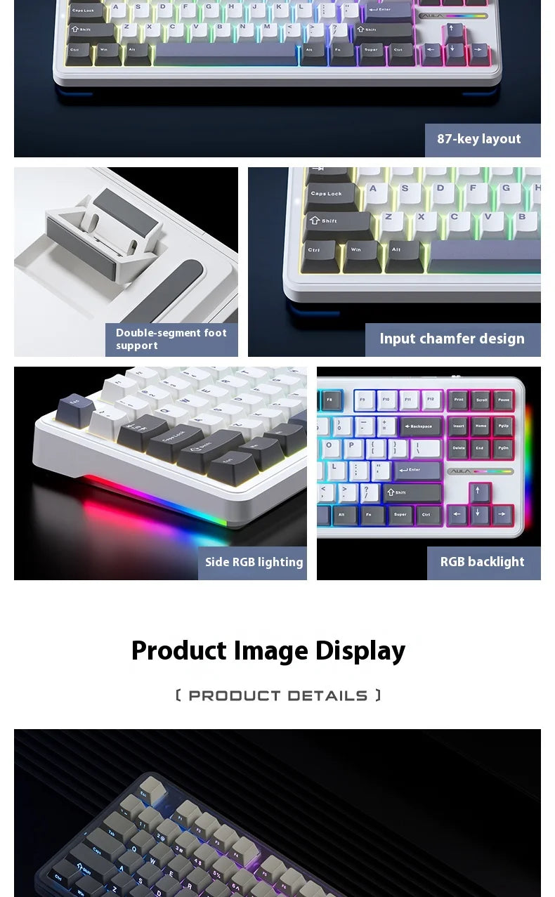 Aula Spider F87 Pro Mechanical Keyboard Wireless Customizable Triple Mode Bluetooth Gaming Esports Computer Side-Engraved Keycap