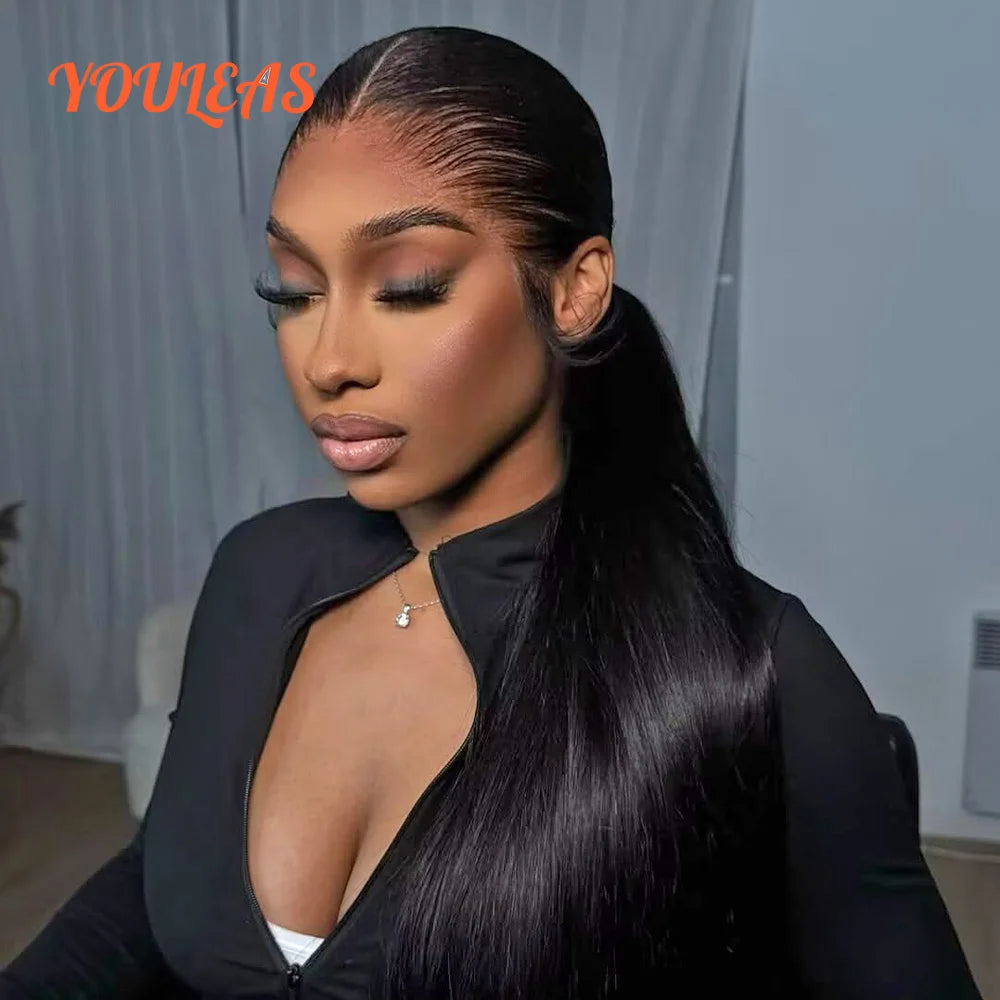 New Trend Lagos Hairline Sliky Bone Straight 250 Density 13x6 HD Lace Frontal Glueless Wigs Human Hair Pre Plucked Ready To Wear