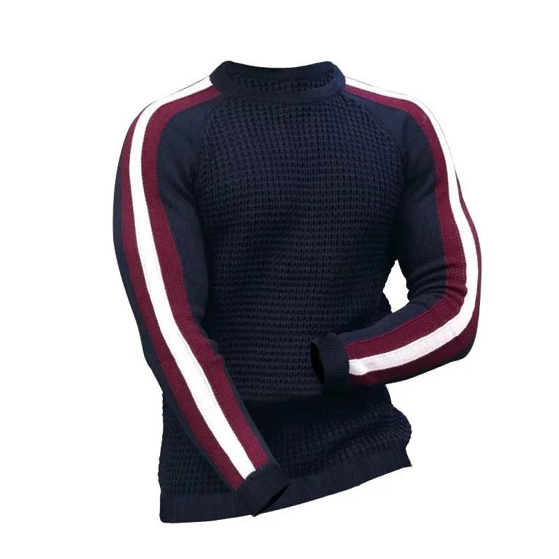 Fashionable Mens Casual Knitted Sweater Long Sleeved Round Neck Mens Sweater Knitted Pullover Men's Clothing