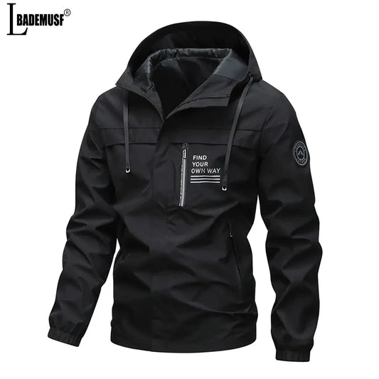 Leisure Man Spring Autumn Outdoors Motion Jacket New Fashion Windproof Coat 2024 Solid Versatile Hiking Ventilation Coat Man