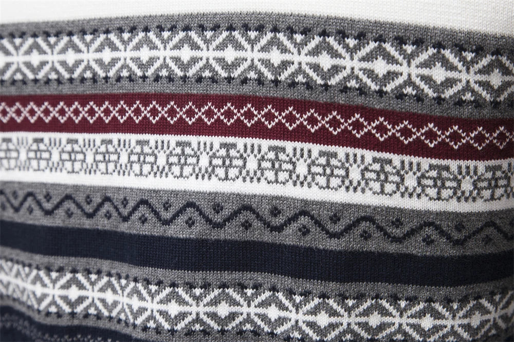 2023 New Autumn High Quality Zipper Pullers Men Warm Winter Cotton Sweaters for Men Ethnic Patterns Casual Mens Sweater
