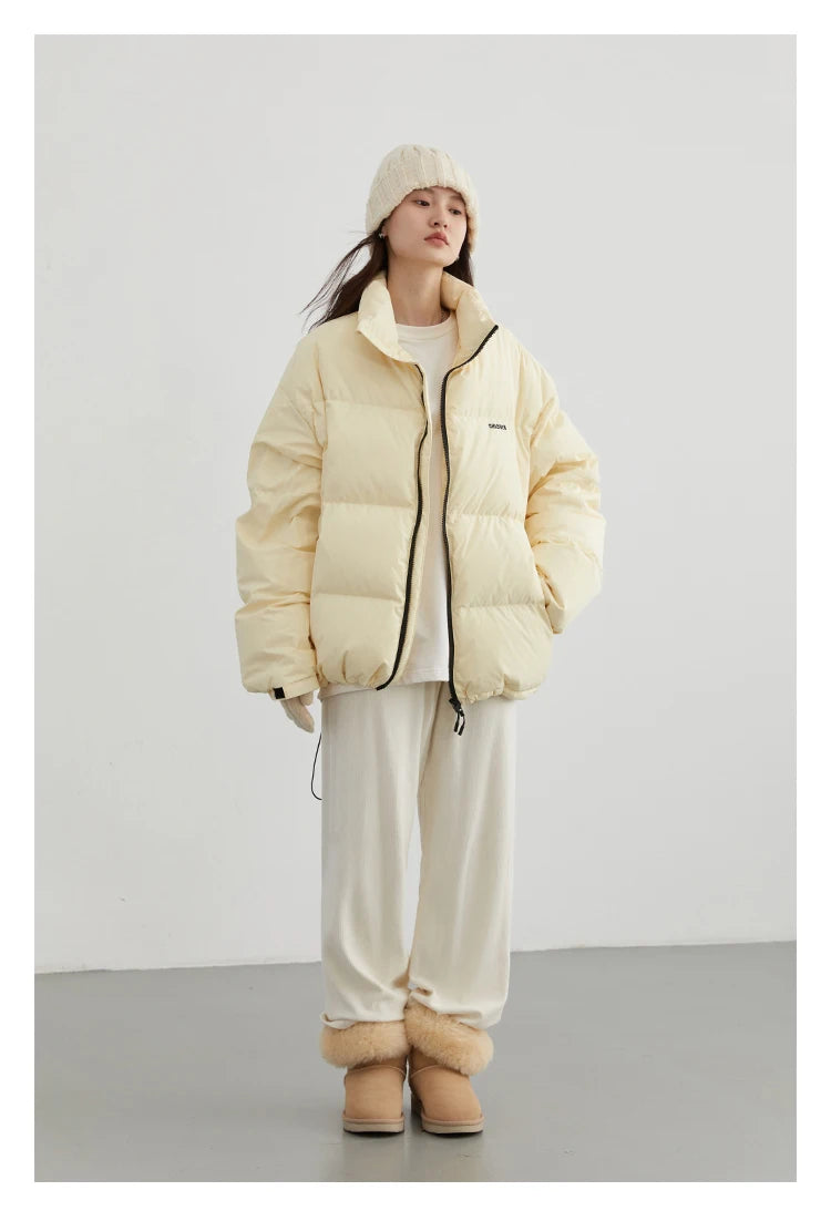 CHIC VEN Women Down Coats Streetwear Solid 90 White Duck Down Stand Collar Female Down Jacket Warm Ladies Overcoat Winter 2024