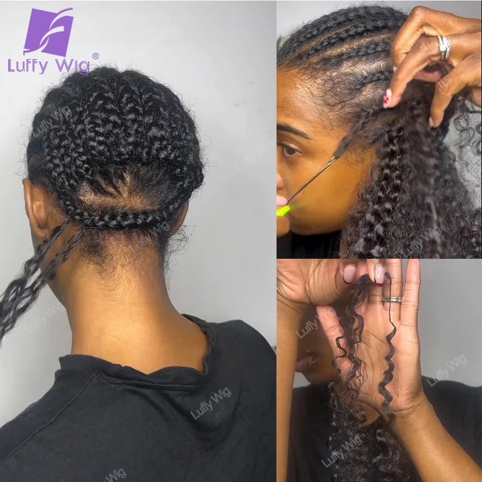 Crochet Human Hair Afro Kinky Curly Extensions Pre Separated Knotless Feather Lightweight Hair Crochet Bundles For Boho Braids