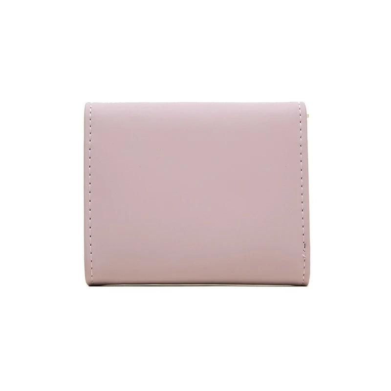 2024 Purse women's short high-end boutique fashion personality hardware leaf buckle short three fold bag multi-card folding stud