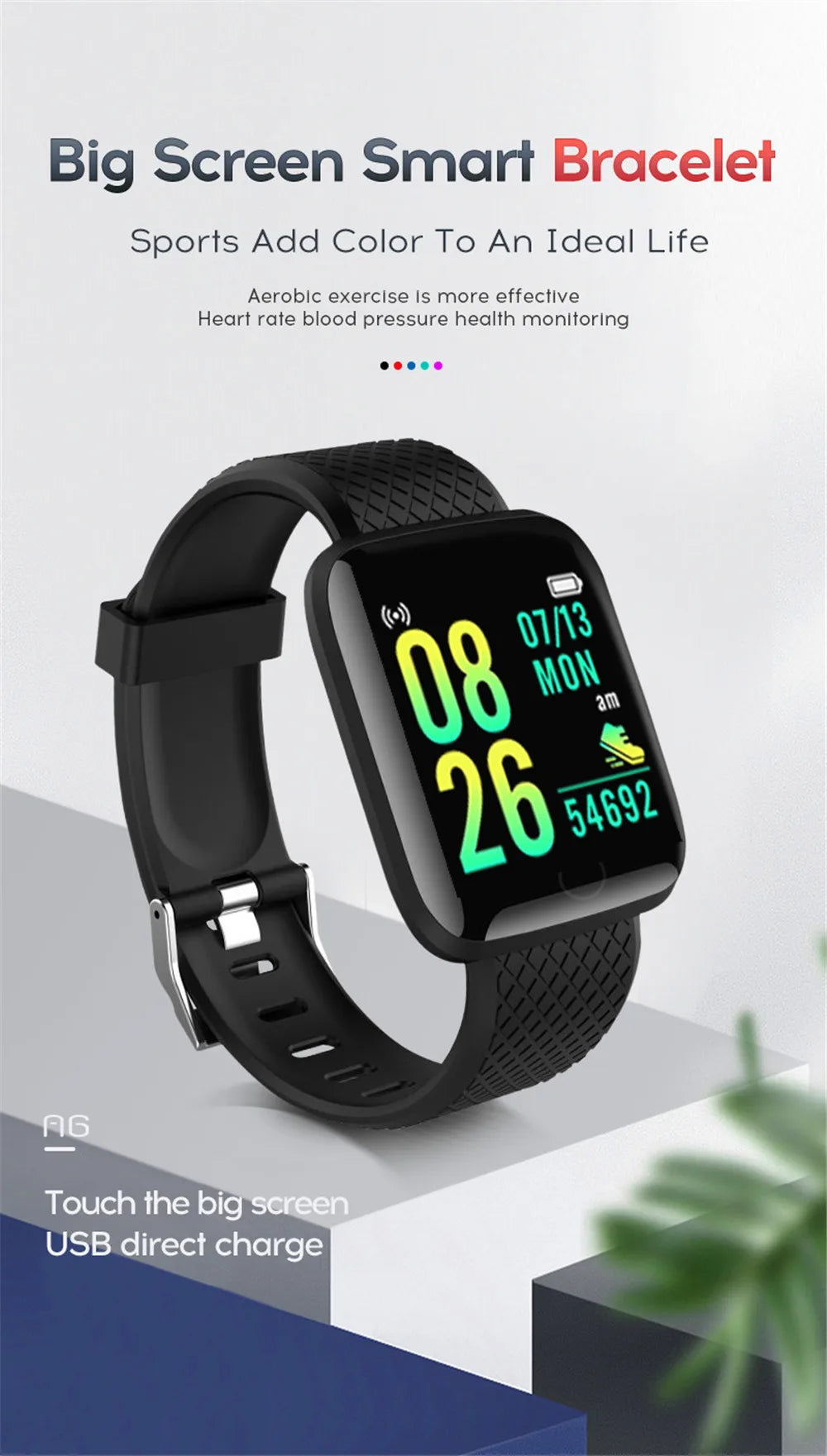 2024 New For Multifunction Smart Watch Kid Men Woman Message Remind Music Control Sport Step Calories 116 Smartwatch Alarm Clock