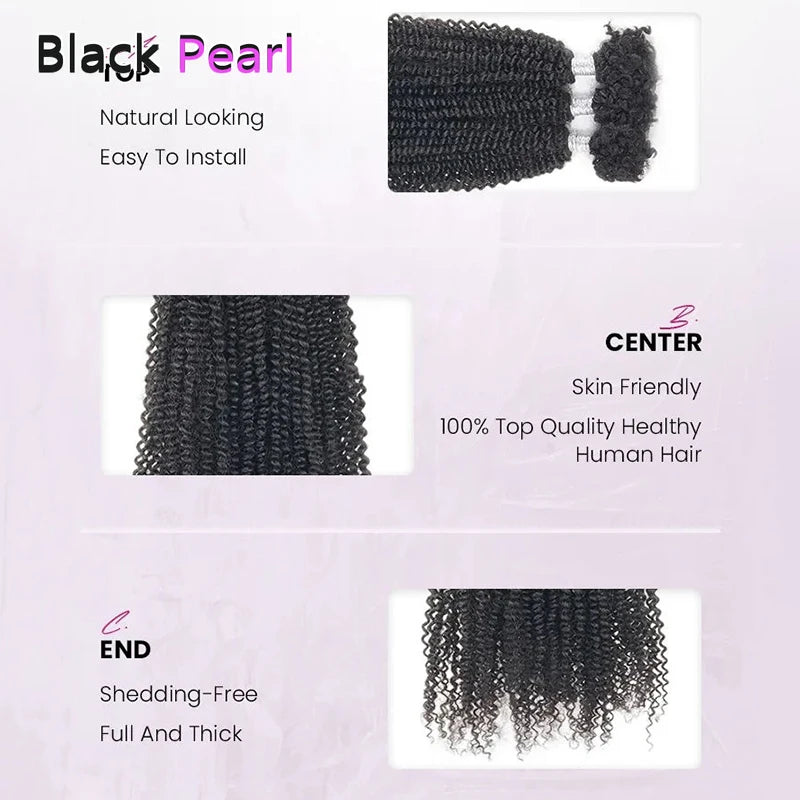 Peruvian Afro Kinky V Bulk Natural 1Pcs/100g Kinky Curly Hair for Twist Crochet Braiding Hair 100% Remy Human Bulk Hair