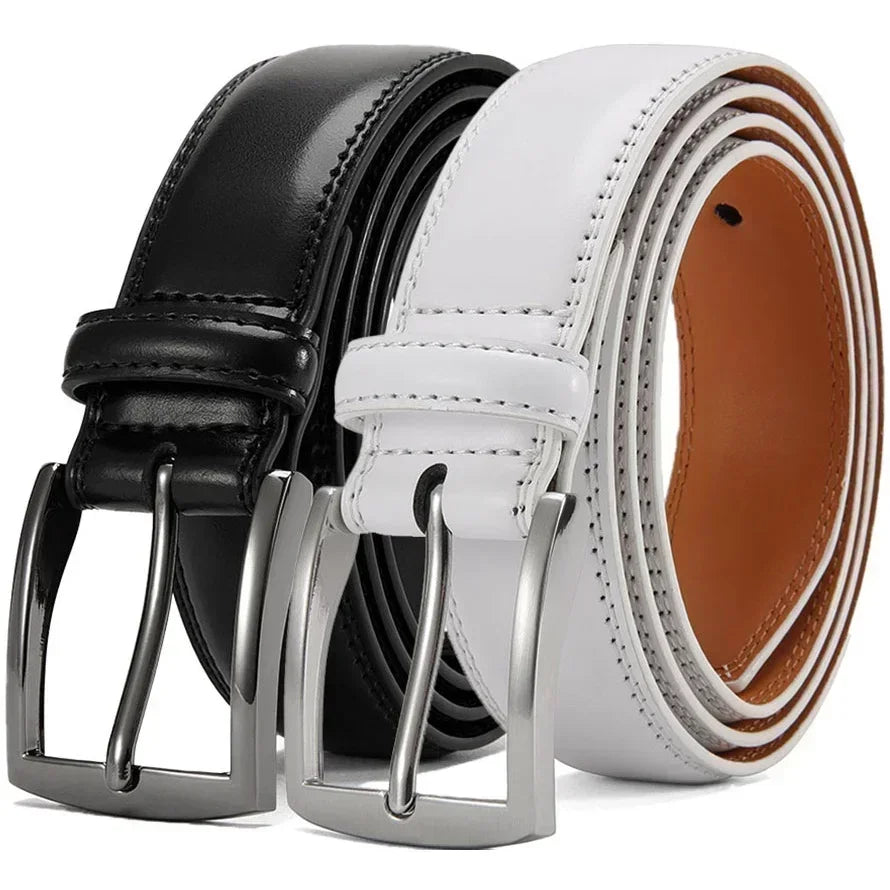 Men's Leather Belt Needle Buckle Belt Trendy New Casual Genuine Leather LONG Large Belts Cowhide Men's Belt Plus Size Men Belts