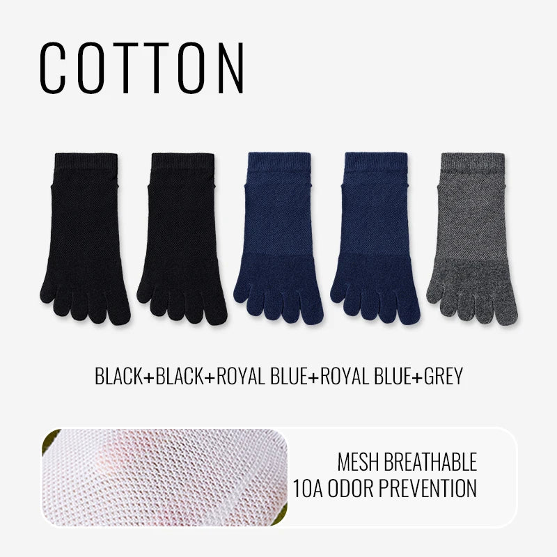 MiiOW Cotton Five Finger Short Sock Men Ankle Spilt Toe Sock Summer Thin Sock Breathable Mesh Sweat Absorbent Antibacterial Soc