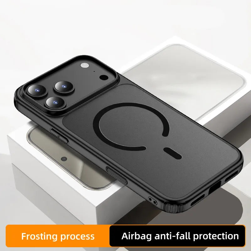 Wlons Magsafe Magnetic Wireless Charging Frosted Shockproof Case for iPhone 17 Pro Max 17 Air Skin Feel Rugged Armor Cover