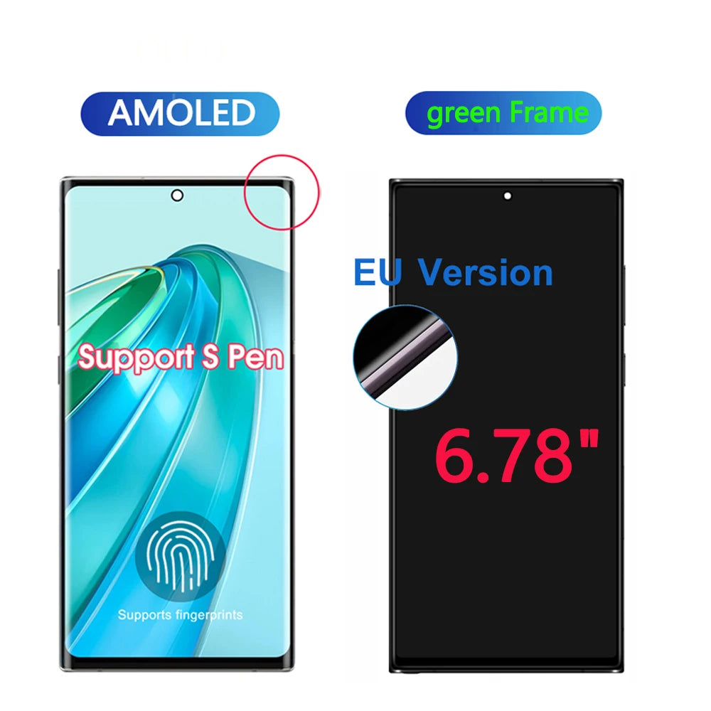 6.8"NEW AMOLED Display For Samsung Galaxy S22 Ultra 5G LCD Display Touch Screen Digitizer Assembly For Samsung S22 Ultra Display