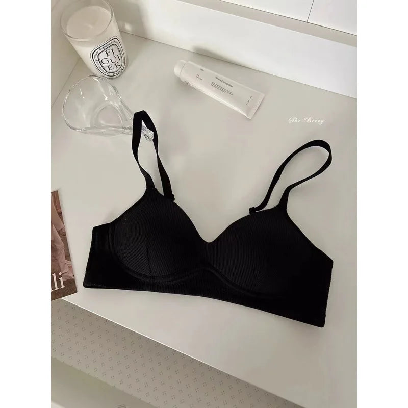 Students High School Girls Bra Underwear Women No Underwire Thin Style No Trace Cotton Bra