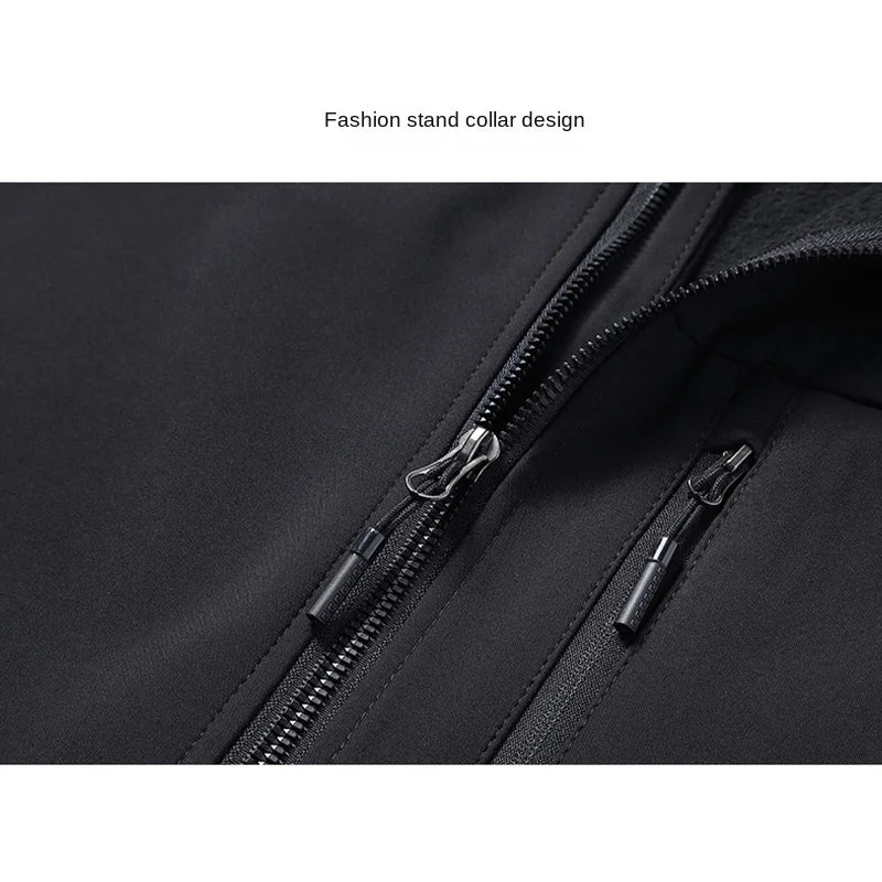 Soft shell thick vest men's autumn and winter work clothes plush jacket waterproof sleeveless windproof running sports vest