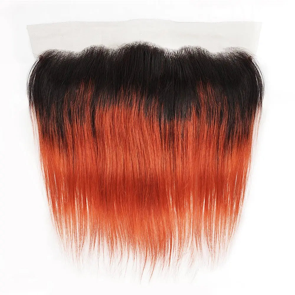 10-18 Inch 1B/27 Blonde Lace Frontal Pre Plucked Brazilian Bone Straight Ombre Blonde Human Hair 13x4 Transparent Swiss Lace