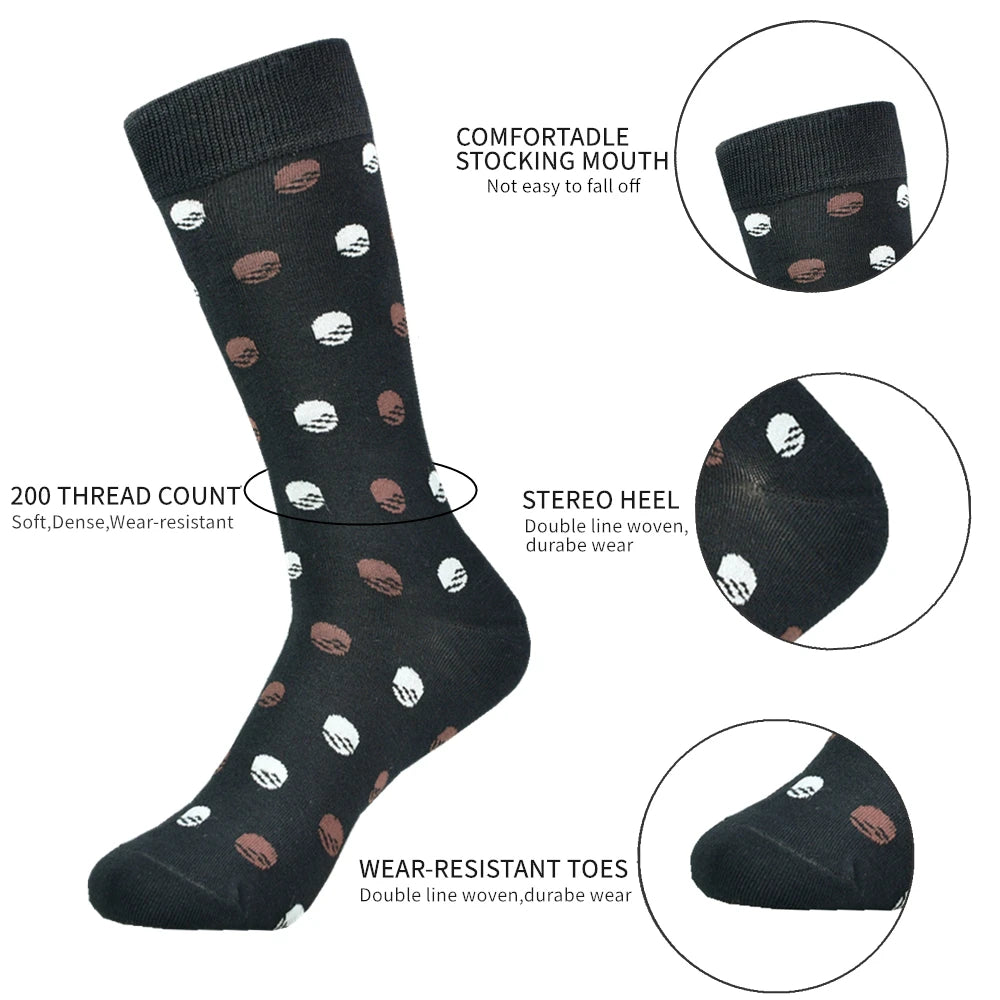 5 Pairs of  Men's Mid-Calf Socks - Soft, Breathable, Moisture-Wicking Bamboo Fiber for All Season Wear