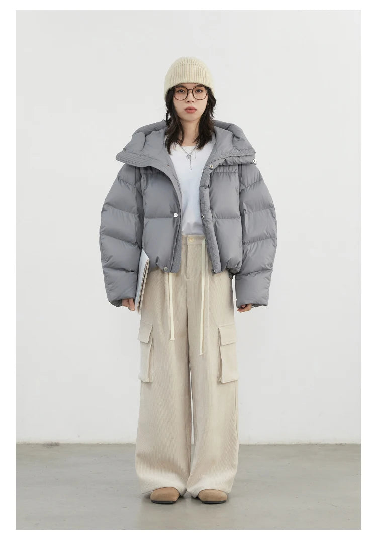 CHIC VEN Women Down Coats Loose Casual New Hooded 90 White Duck Down Female Down Jacket Autumn Winter 2025