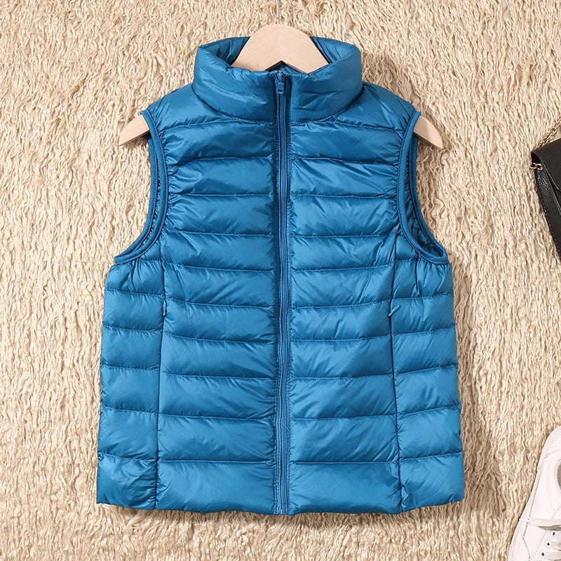 New Women Sleeveless Women's Ultra Light Down Vests Slim Jacket Girl Gilet Plus Lightweight Windproof Warm Waistcoat Portable