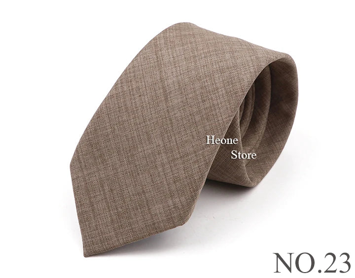 Novelty New Solid Color Ties For Men 100%Cotton Handmade High Quality Necktie Pink Green Orange 6.5cm Skinny Slim Ties Accessory