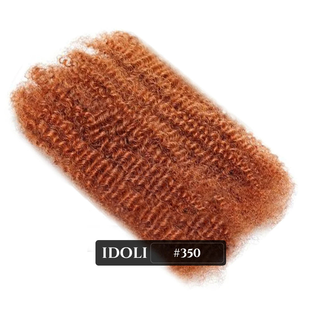 Afro Kinkys Bulk Human Hair for Dreadlocks Extensions 50g Afro Kinkycurly Human Braiding Hair Bundles for Mini Twist Repair Locs