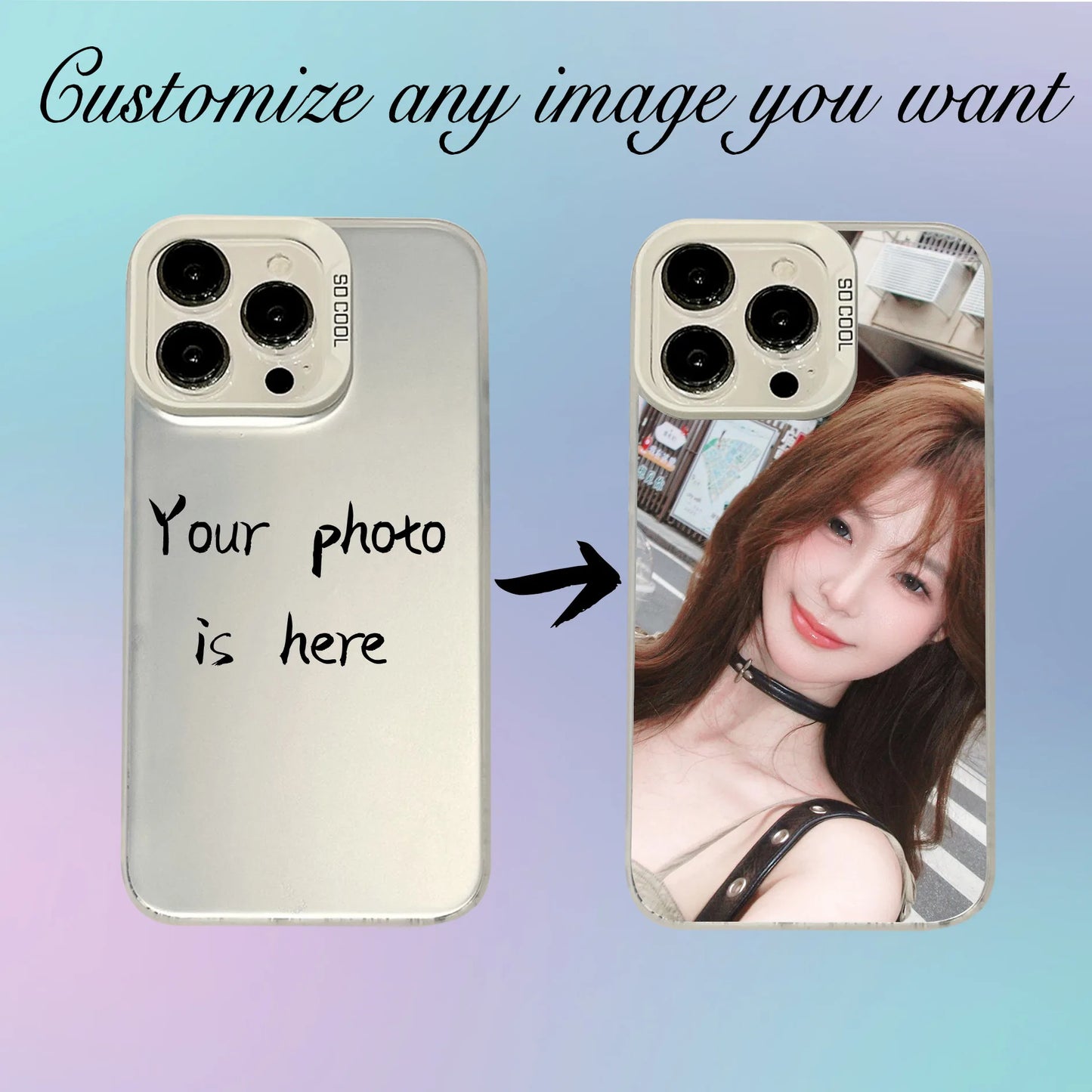 For iPhone 16 15 14 13 12 11 Pro Xs Max Mini 16e XR 7 8 Plus SE 2020 2022 Customized Arbitrary Life Photos Cases Design Pictures
